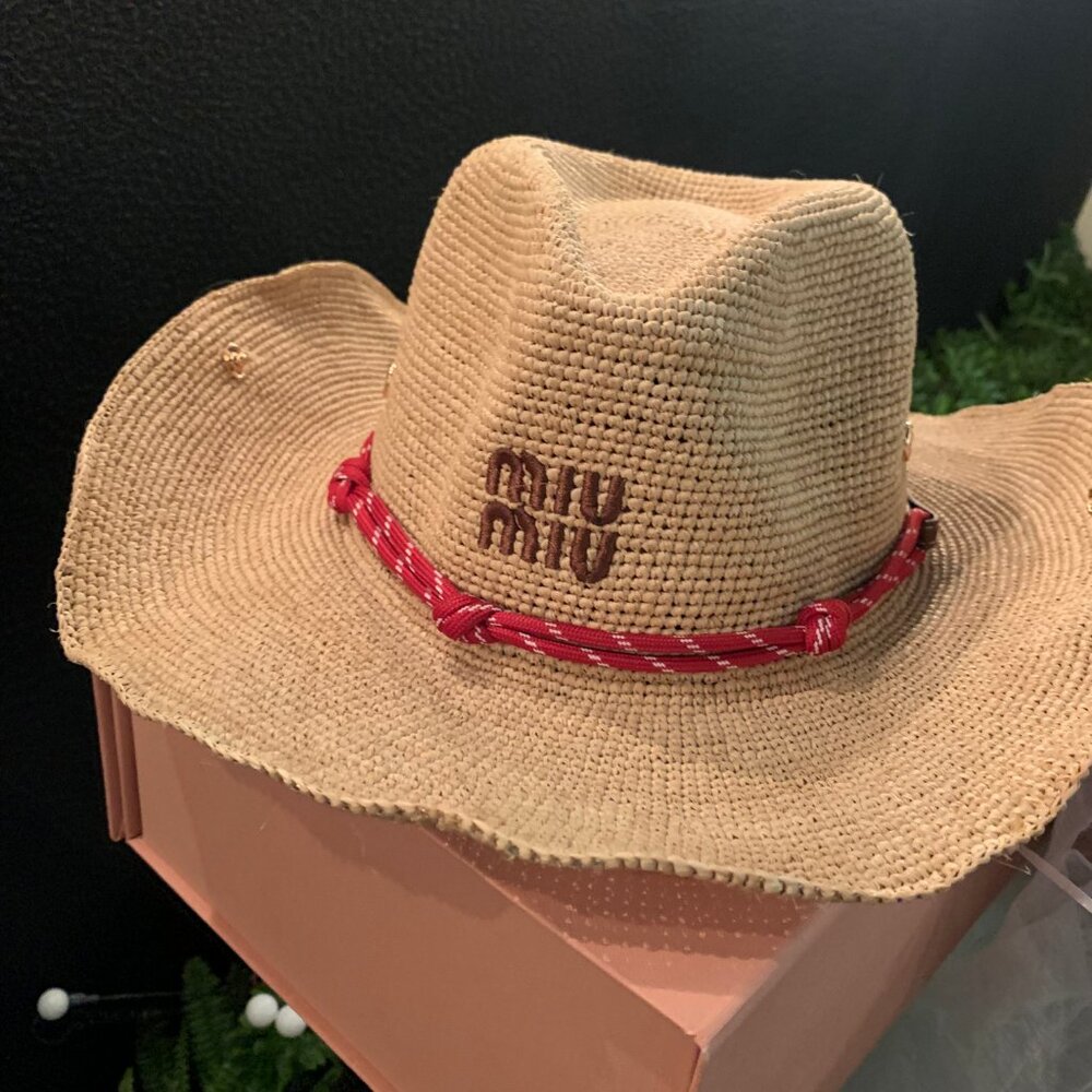 ✨Women's Miu Miu Red Piped Hat | Unused Sun Hat